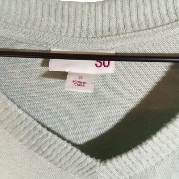 NWT So Mint Green Twist Front Sweater Size S - Picture 3 of 3
